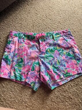 Disney Lilly Pulitzer Pink Tropical Floral Shorts